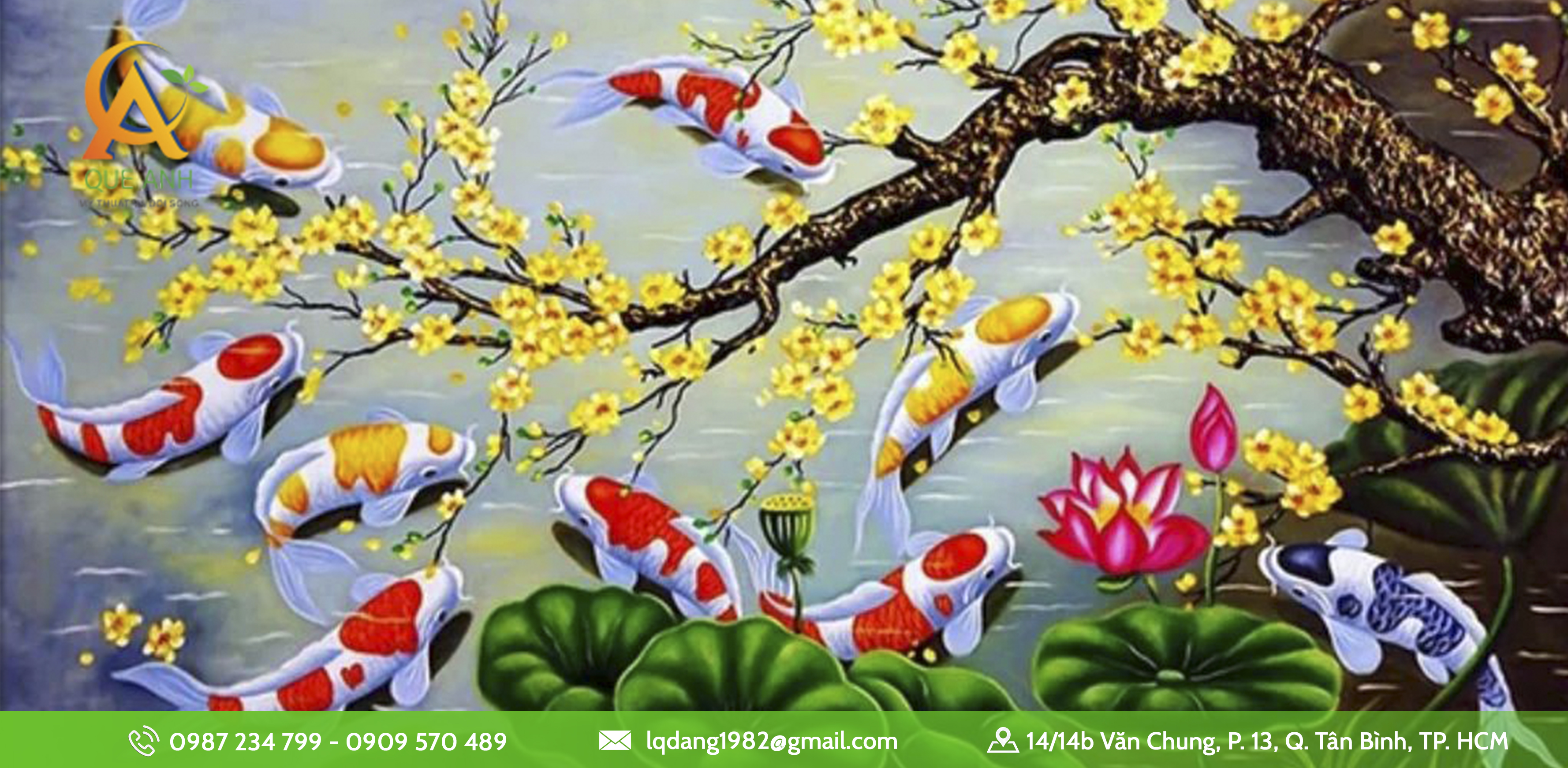 Dịch vụ vẽ tranh sơn dầu cửu ngư quần hội tại TP.HCM Dịch vụ vẽ tranh sơn dầu cửu ngư quần hội tại TP.HCM