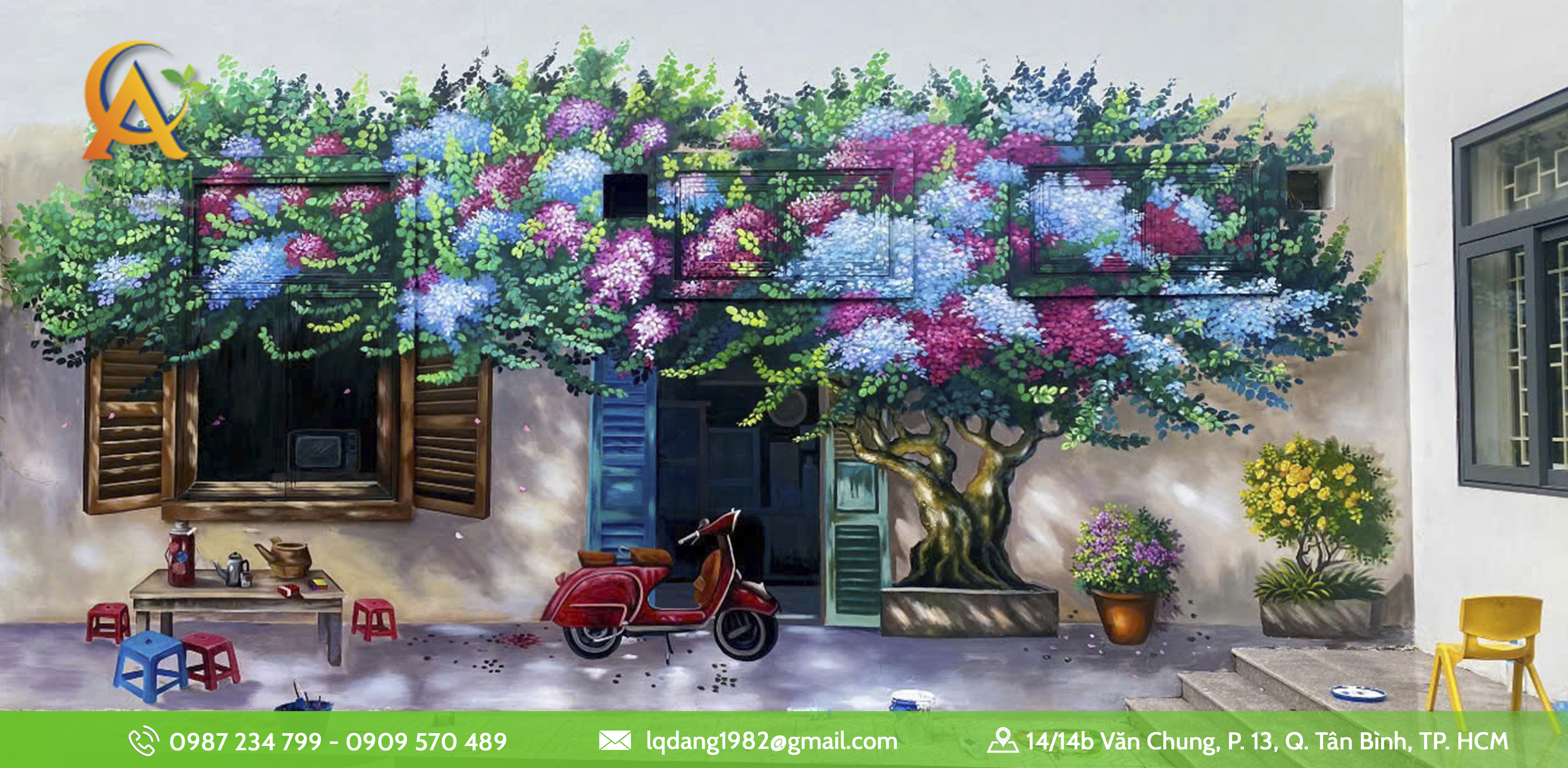Dịch vụ vẽ tranh trang trí tường - cửa cuốn tại TP.HCM